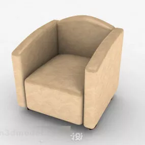 Brown Home Simple Single Sofa 3d model