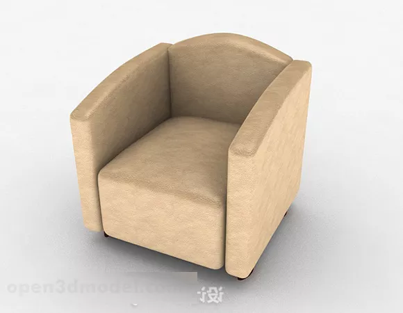 Brown Home Simple Single Sofa 3d model Brown Home Simple Single Sofa 3d model