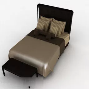 Home Brown Single Bed 3d model