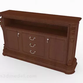 Brown Home Solid Wood Cabinet 3d model