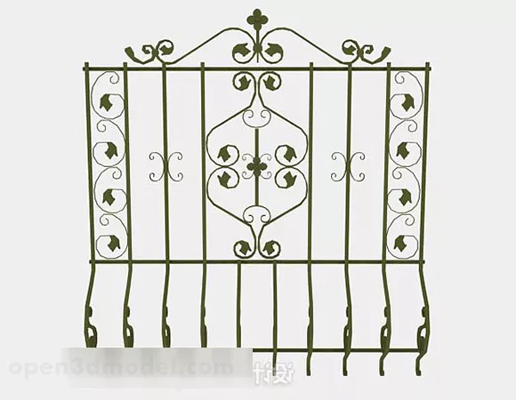 Steel Fence Outdoor 3d model