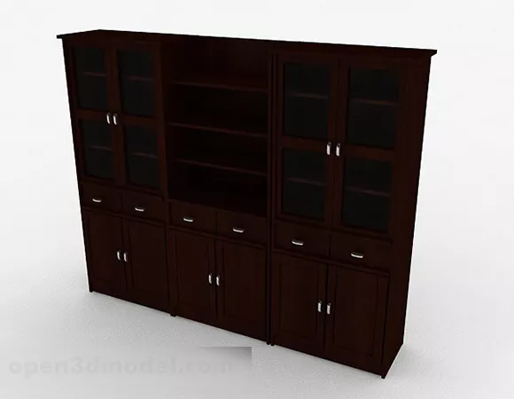 Wooden Large Storage Display Cabinet 3d model Wooden Large Storage Display Cabinet 3d model