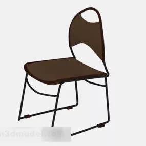 Brown Lrather Lounge Chair 3d model