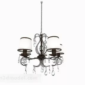 Brown Metal Crystal Chandelier 3d model