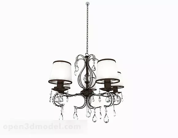 Brown Metal Crystal Chandelier 3d model Brown Metal Crystal Chandelier 3d model