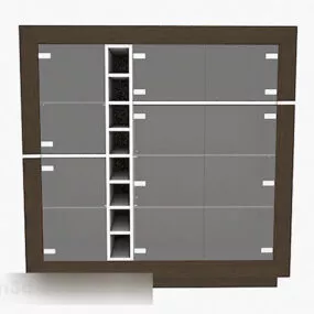Brown Minimalist Bookcase 3d model
