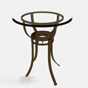 Brown Minimalist Glass Table 3d model