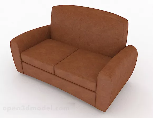 Minimalist Brown Double Sofa Furniture 3d model Minimalist Brown Double Sofa Furniture 3d model