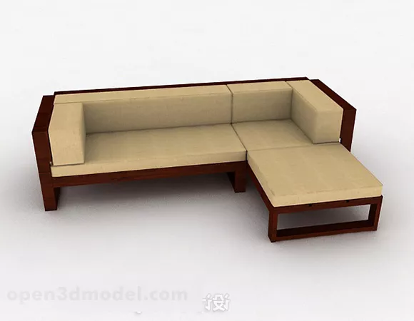 Brown Minimalist Home Multi-seater Sofa 3d model Brown Minimalist Home Multi-seater Sofa 3d model