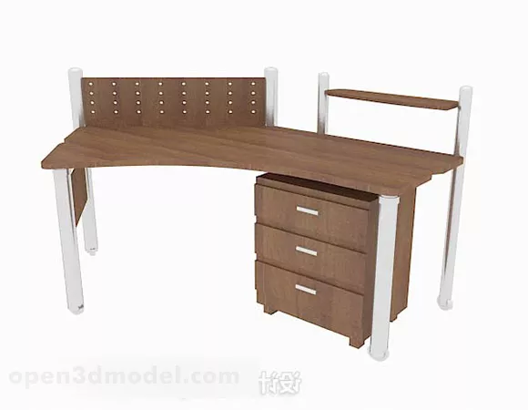 Brown Minimalist Modern Desk 3d model Brown Minimalist Modern Desk 3d model