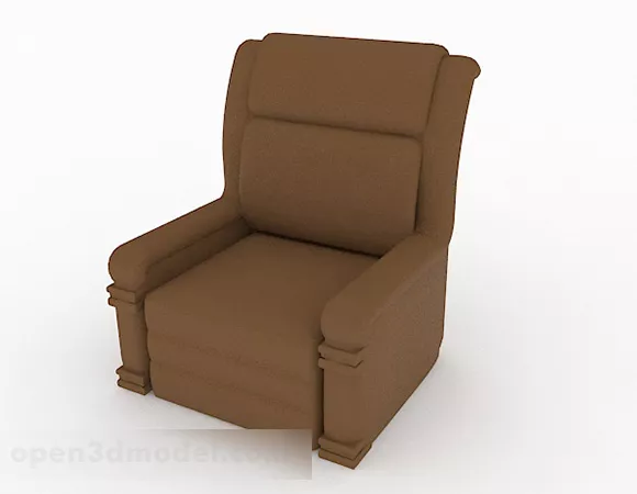 Brown Minimalist Single Sofa 3d model Brown Minimalist Single Sofa 3d model
