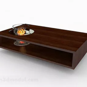 Brown Minimalist Coffee Table 3d model
