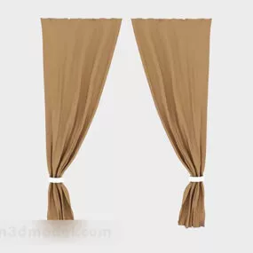 Brown Minimalistic Curtain 3d model