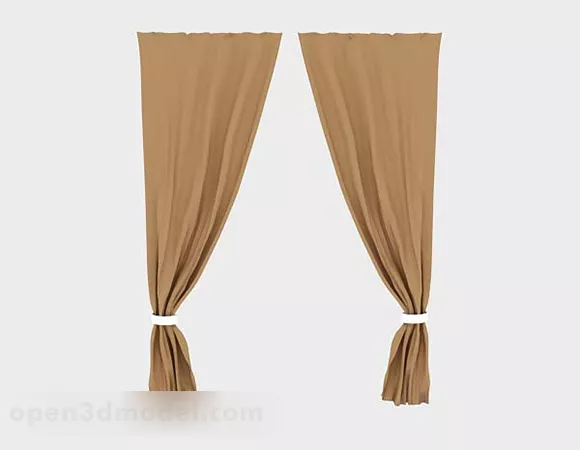 Brown Minimalistic Curtain 3d model Brown Minimalistic Curtain 3d model