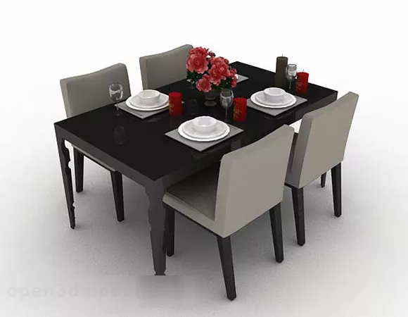 Minimalist Dining Table And Chair Furniture 3d model Minimalist Dining Table And Chair Furniture 3d model