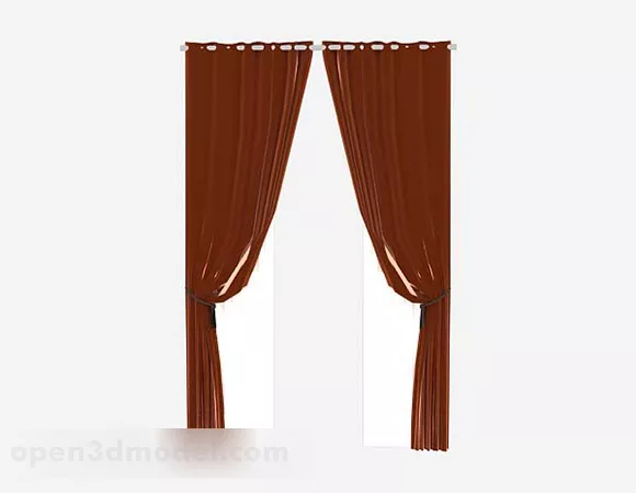 Brown Minimalistic Long Curtain 3d model Brown Minimalistic Long Curtain 3d model