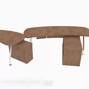 Brown Minimalistic Personality Desk 3d model