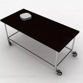 Brown Mobile Dining Table Furniture 3d model