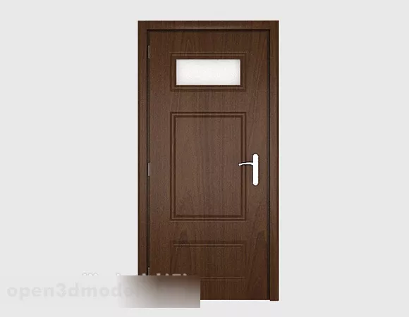 Brown Modern Solid Wood Room Door 3d model Brown Modern Solid Wood Room Door 3d model