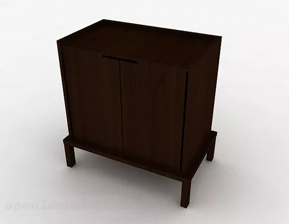 Brown Modern Double Door Locker 3d model Brown Modern Double Door Locker 3d model