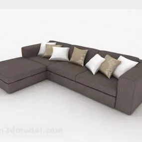 Brown Multiseater Sofa 3d model