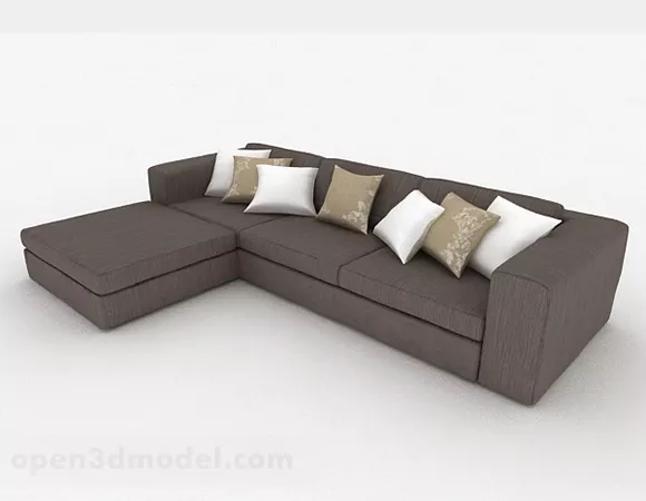Brown Multiseater Sofa 3d model Brown Multiseater Sofa 3d model
