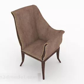 Brown Personality Single Sofa 3d model