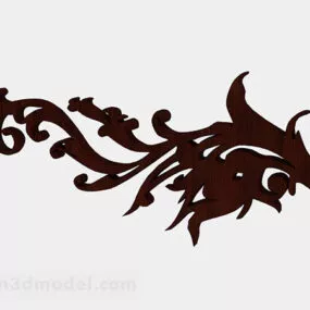 Brown Plant Flower Carving 3d model