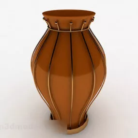 Brown Pot Ceramic Vase 3d model
