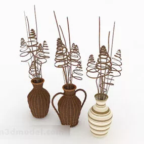 Brown Pot Shaped Home Furnishings 3d model
