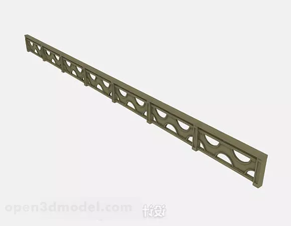 Brown Railing 3d model Brown Railing 3d model