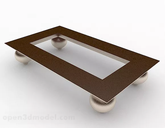 Brown Rectangle Coffee Table 3d model Brown Rectangle Coffee Table 3d model