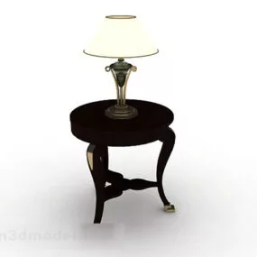 Brown Antique Round Coffee Table 3d model