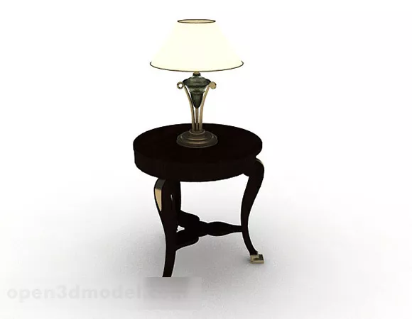 Brown Antique Round Coffee Table 3d model Brown Antique Round Coffee Table 3d model