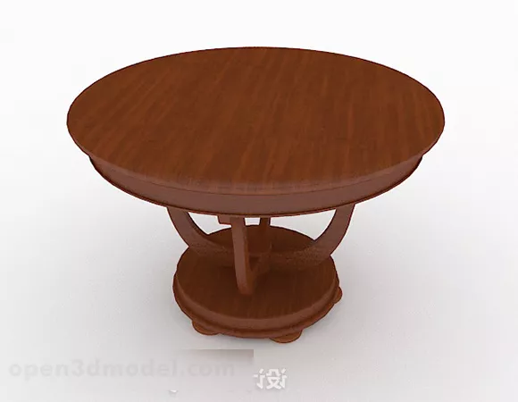 Brown Round Dining Table Design 3d model Brown Round Dining Table Design 3d model