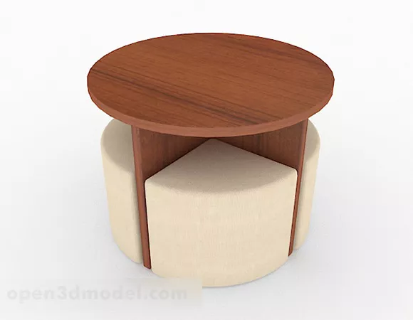 Brown Round Small Coffee Table Design 3d model Brown Round Small Coffee Table Design 3d model