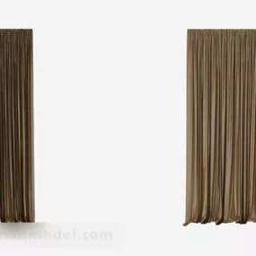 Brown Simple Home Curtains 3d model