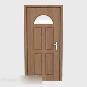 Brown Simple Solid Wood Door 3d model