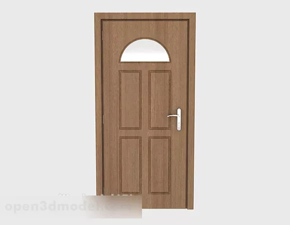 Brown Simple Solid Wood Door 3d model Brown Simple Solid Wood Door 3d model