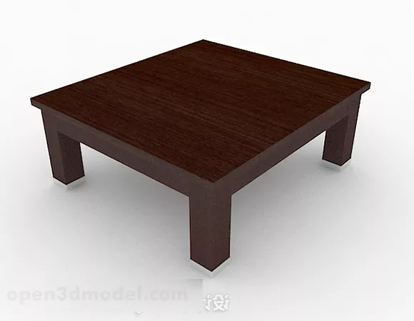 Brown Simple Square Wooden Coffee Table 3d model Brown Simple Square Wooden Coffee Table 3d model