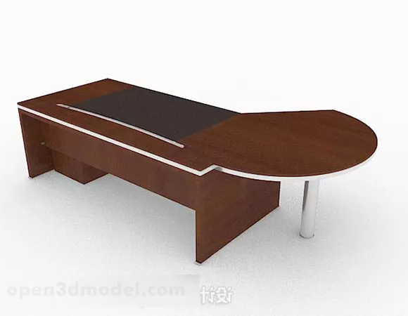 Brown Simple Wooden Desk 3d model Brown Simple Wooden Desk 3d model