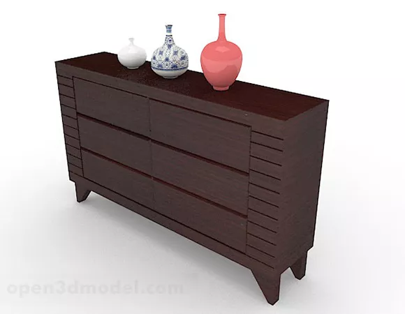 Brown Simple Wooden Office Cabinet 3d model Brown Simple Wooden Office Cabinet 3d model