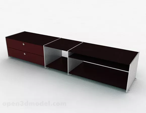 Brown Single Layer Tv Cabinet 3d model Brown Single Layer Tv Cabinet 3d model