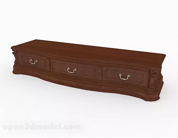 Brown Solid Wood Tv Cabinet 3d model Brown Solid Wood Tv Cabinet 3d model