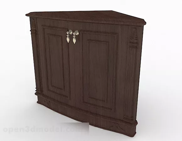 Brown Solid Wood Porch Cabinet 3d model Brown Solid Wood Porch Cabinet 3d model