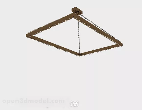 Brown Square Chandelier 3d model Brown Square Chandelier 3d model