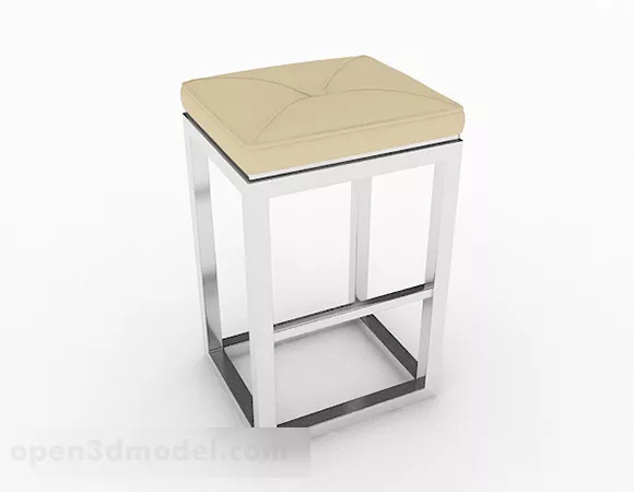 Brown Square Leisure Stool Furniture 3d model Brown Square Leisure Stool Furniture 3d model