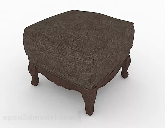 Brown Square Sofa Stool 3d model Brown Square Sofa Stool 3d model