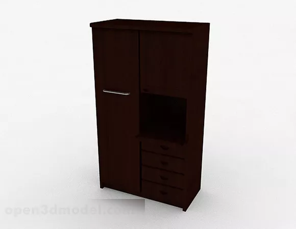 Brown Stereo Bedroom Wardrobe 3d model Brown Stereo Bedroom Wardrobe 3d model