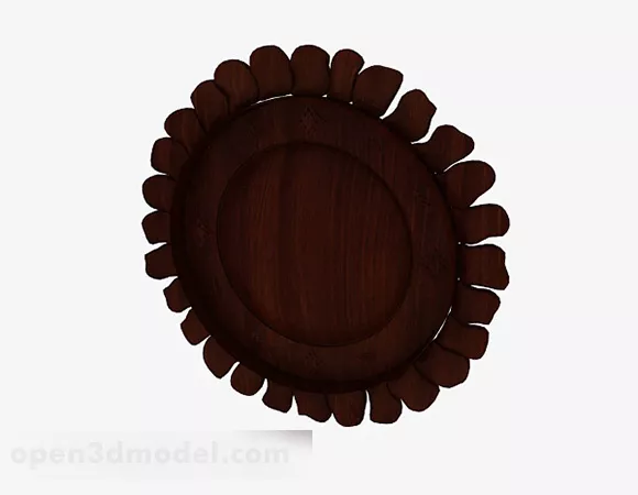 Brown Sunflower Wooden Ornament 3d model Brown Sunflower Wooden Ornament 3d model